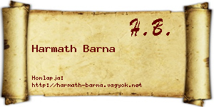Harmath Barna névjegykártya